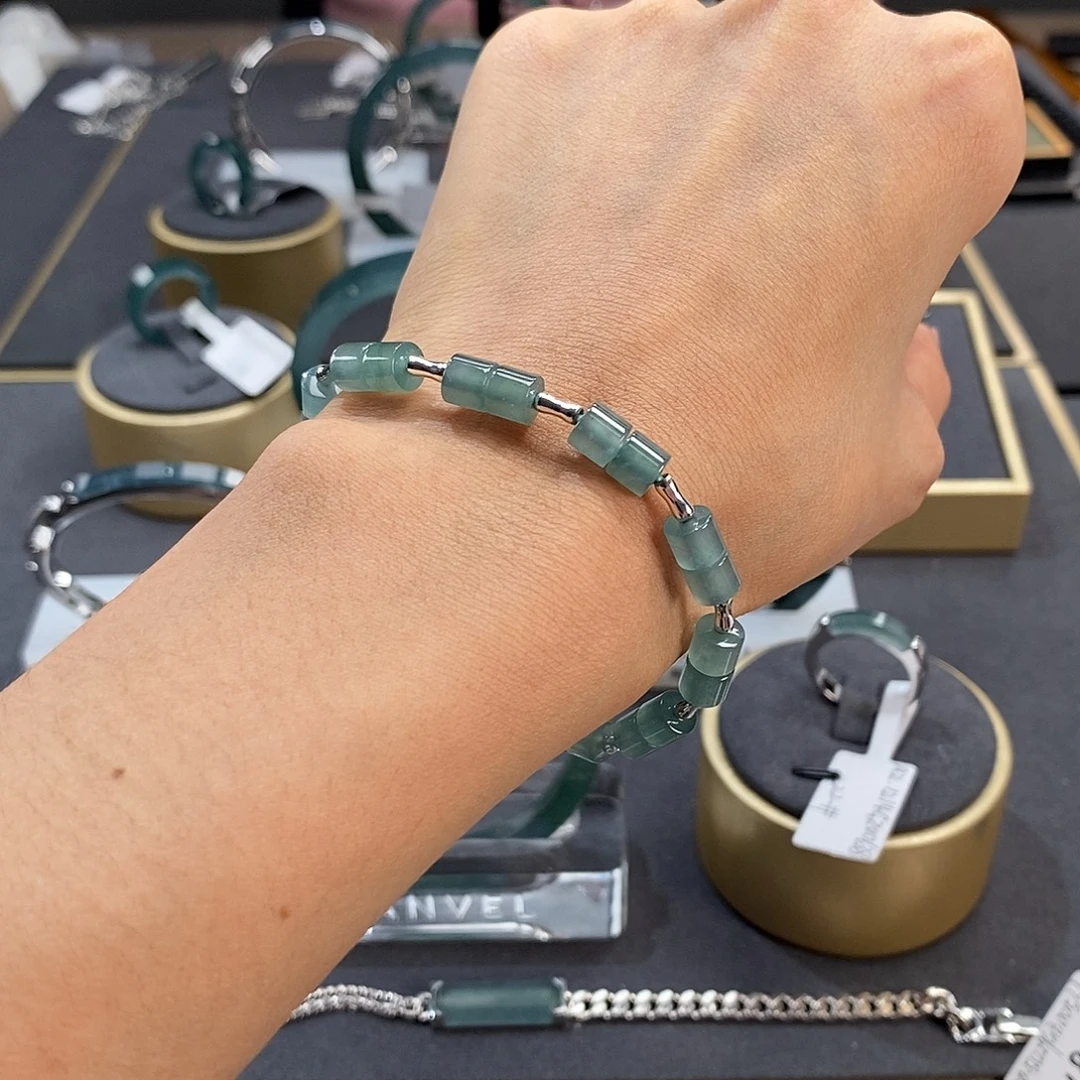 翡翠未镶嵌手镯珠串6