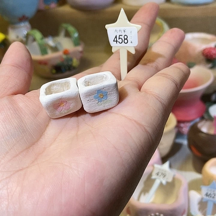 458 手工手绘盆 满29包邮