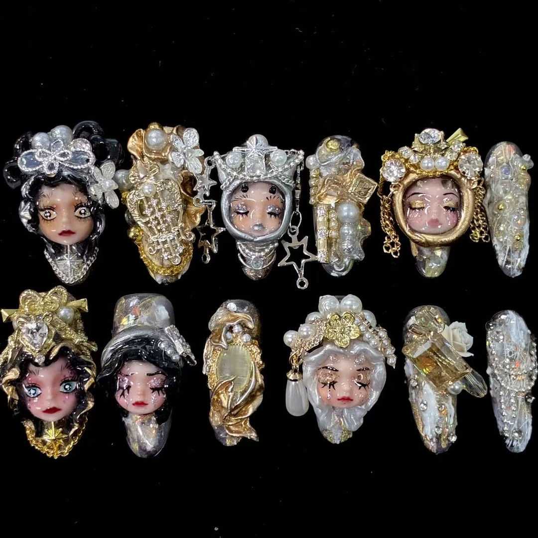 【12.12日42美甲师6娃 】2025爆款高级穿戴美甲中长款娃娃款式推荐