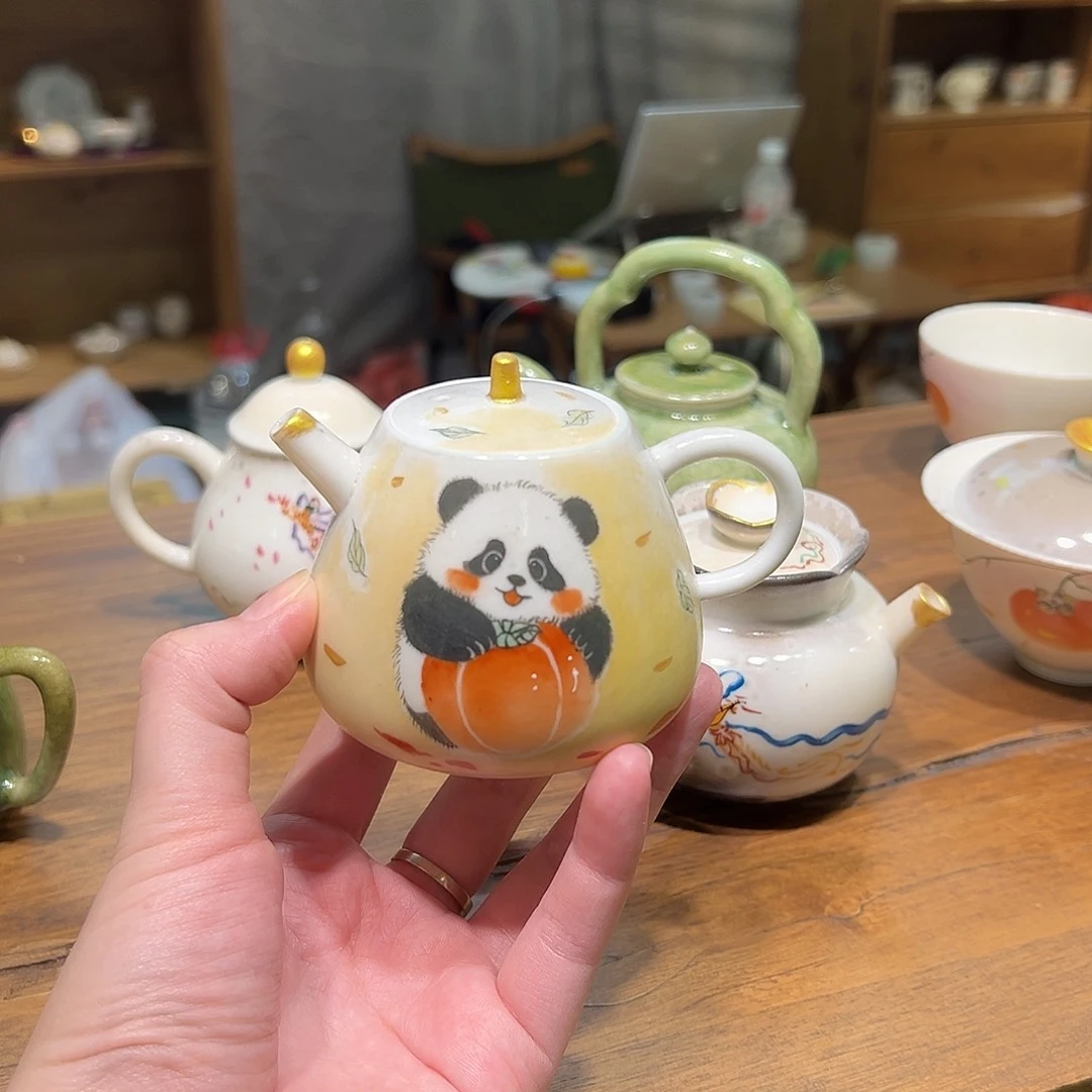 白志野熊猫壶180ml