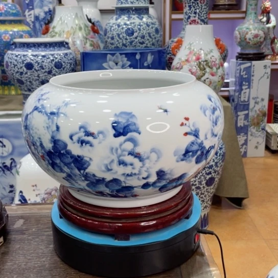 瓶全手工釉下青花风水缸