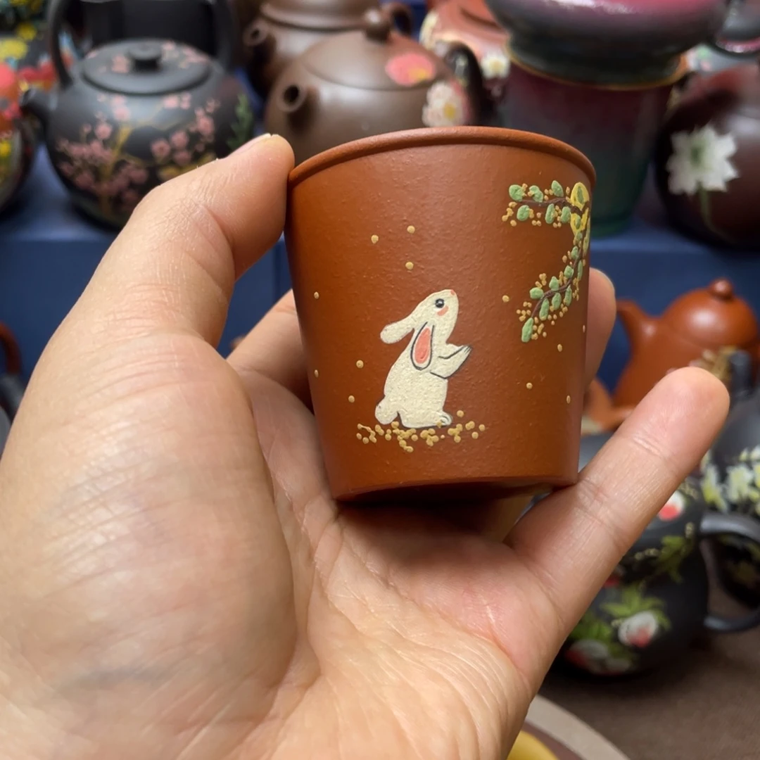 茶杯红泥紫砂主人杯80cc