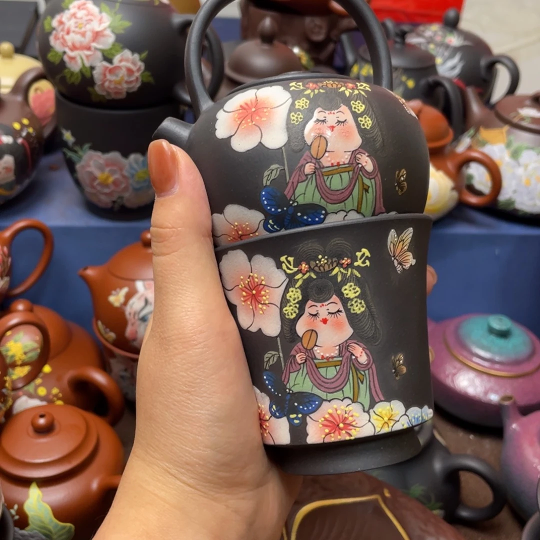 乐***哥红泥茶杯紫砂主人杯一壶一杯