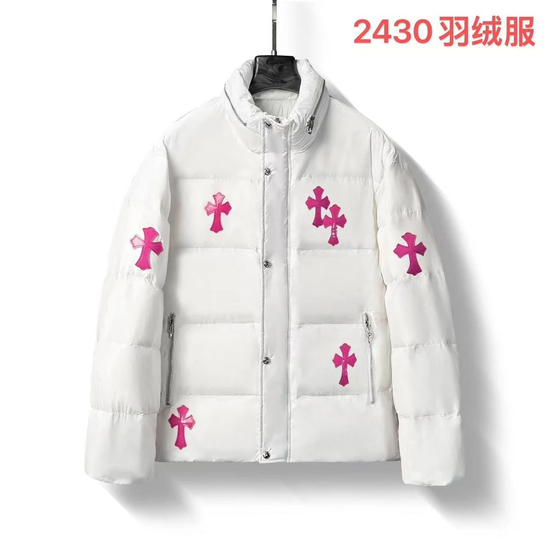 HI-2430-男女同款冬季短款立领宽松保暖休闲时尚轻奢潮牌羽绒服