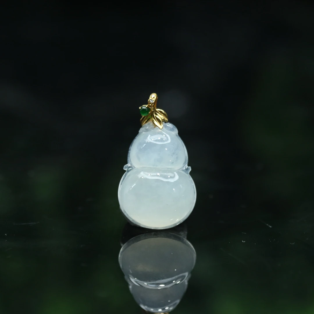 FC27天然缅甸翡翠A货18k冰葫芦/300274/保利厦门拍卖