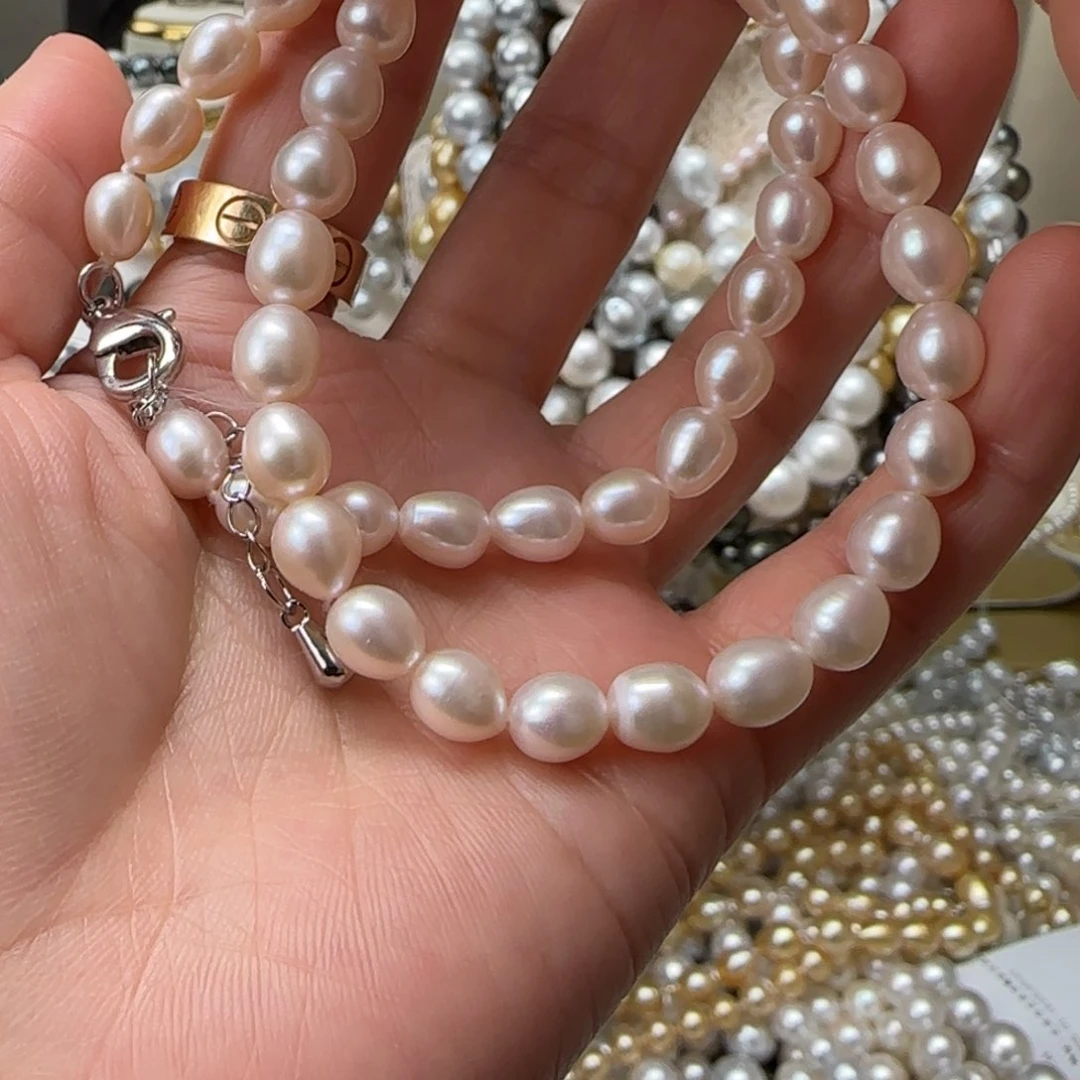 淡水珍珠颈饰银S925镶嵌