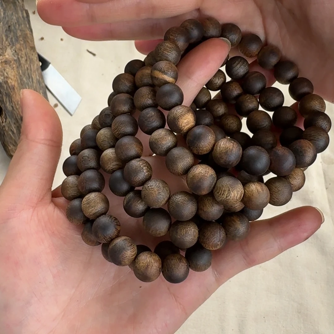 手串沉香绿奇楠沉香单圈约1.0-10多样性发一条