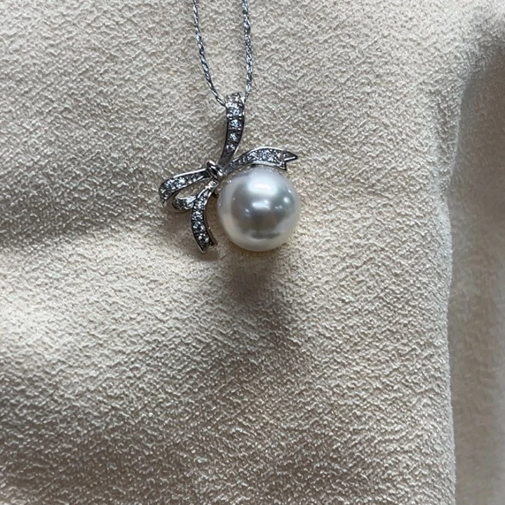 吊坠(不含链)银S925镶嵌海水珍珠9-10mm73号