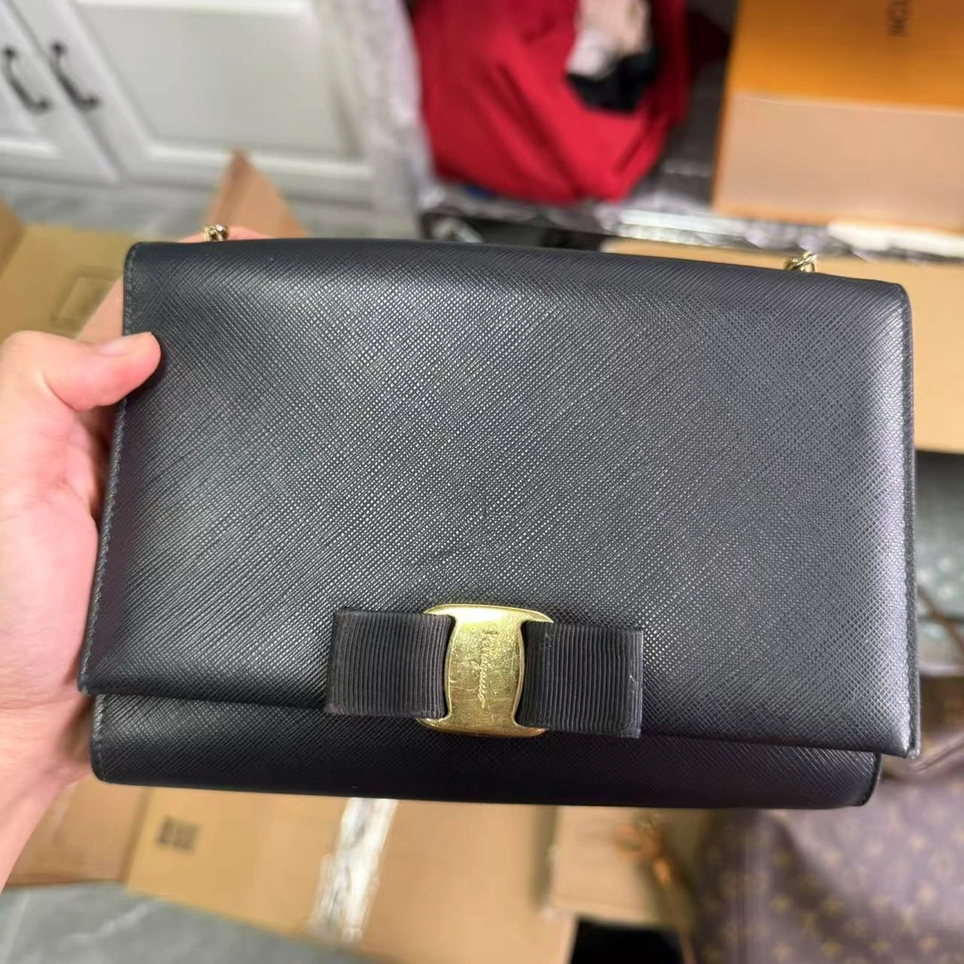 95新 FERRAGAMO/菲拉格慕 【安则专属】黑色链条包
