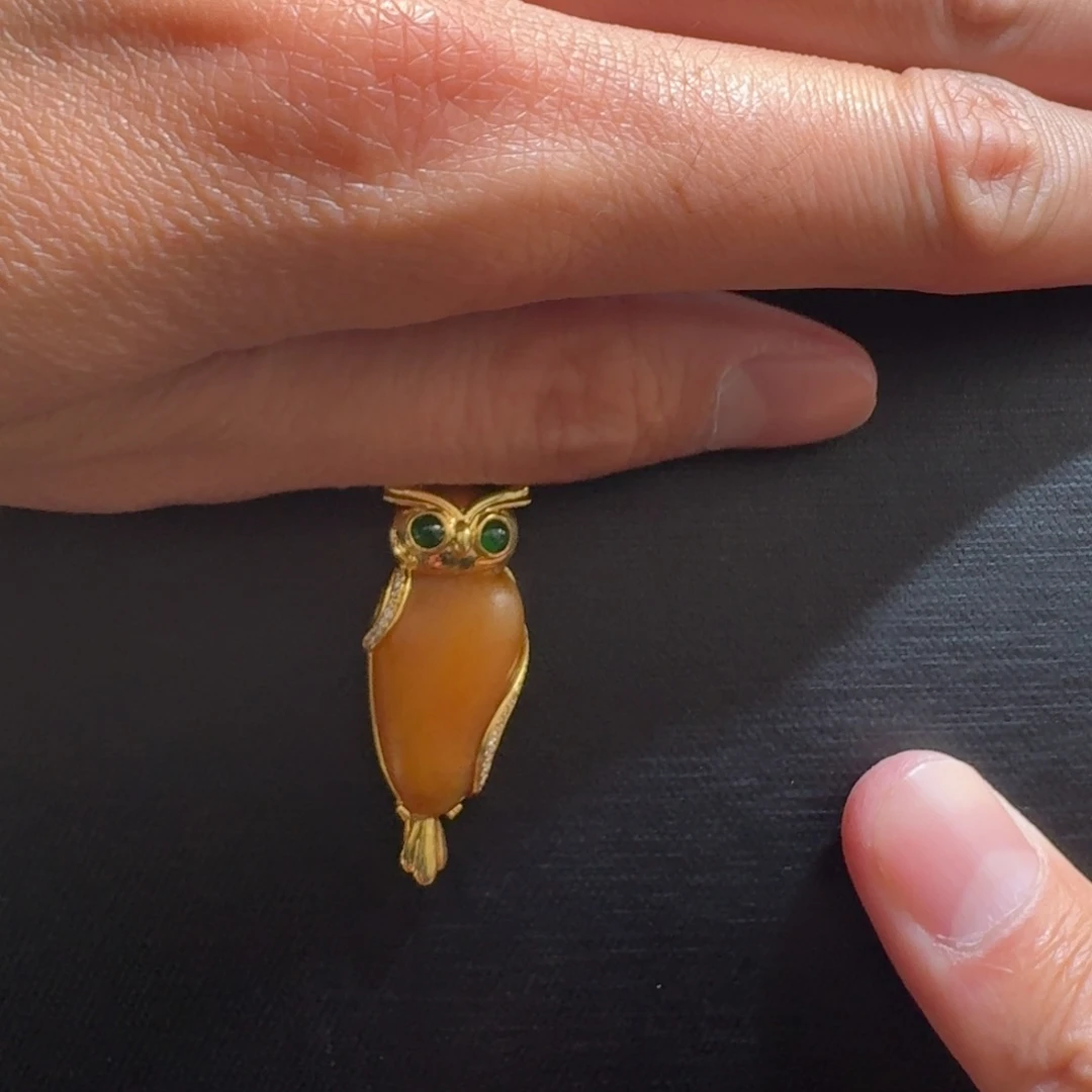 和田玉18K金镶嵌颈饰127巴哥代购不退