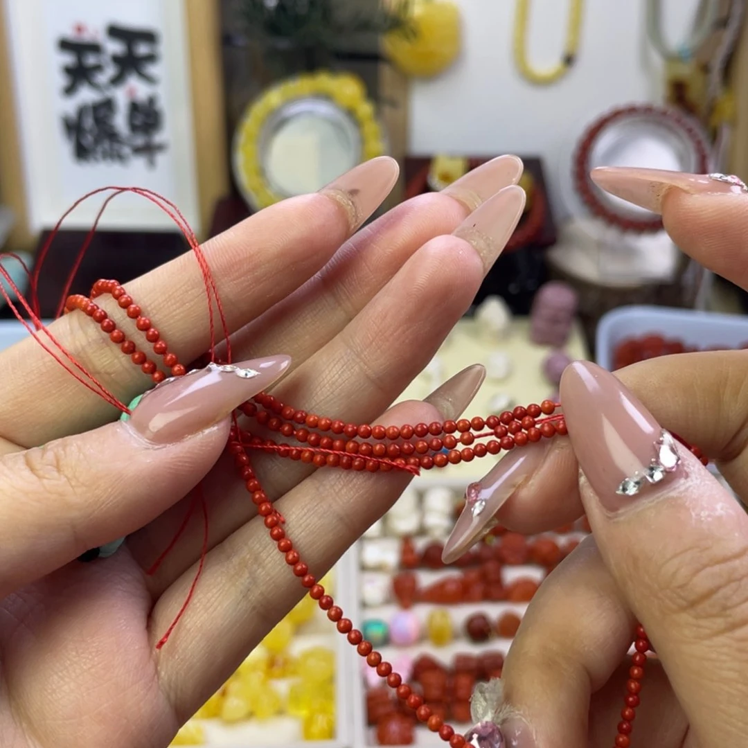 士*喆小米链百香手串瓜珠仙人掌毛线球