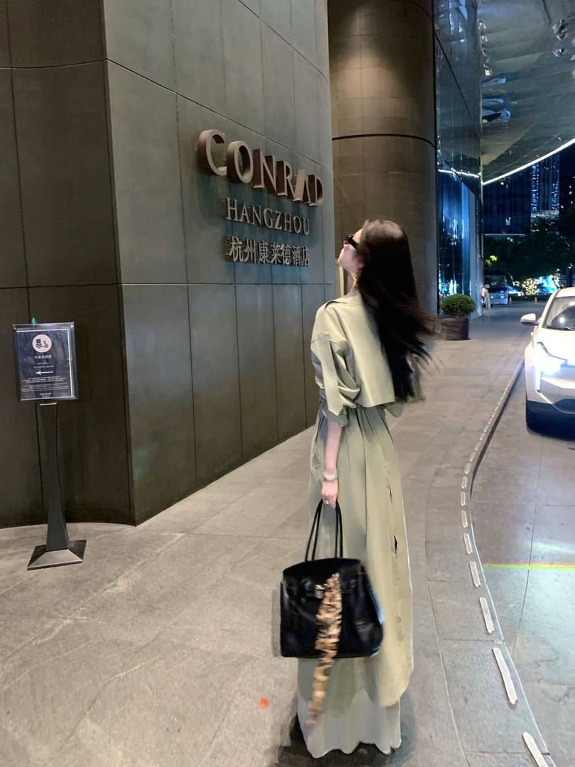 【雅乔定制】西雅图 优雅气质时尚经典长款风衣外套DYYY-25055978