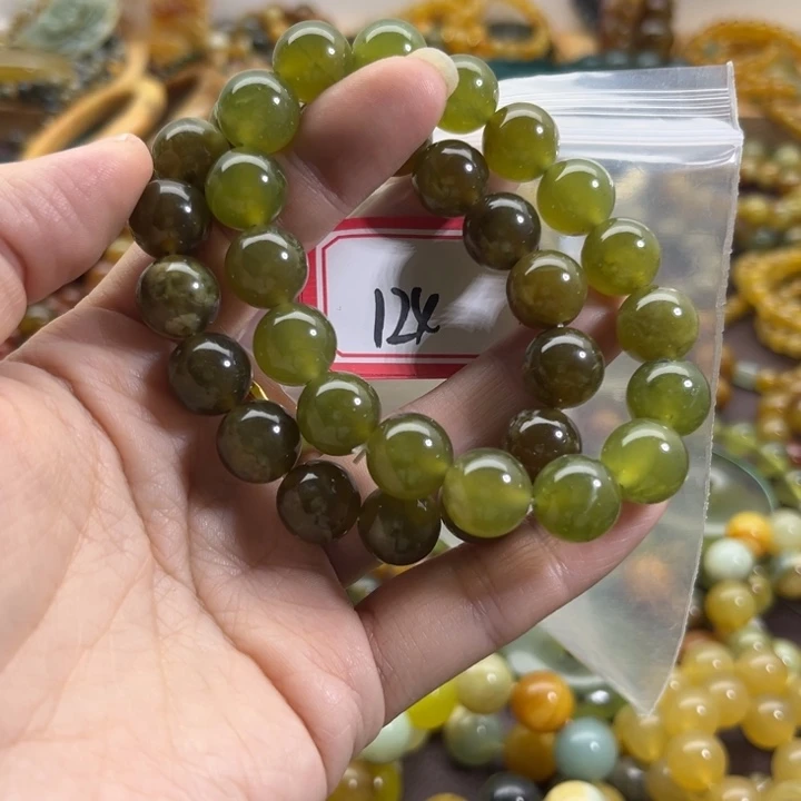 水***穿未镶嵌蛇纹石玉手链