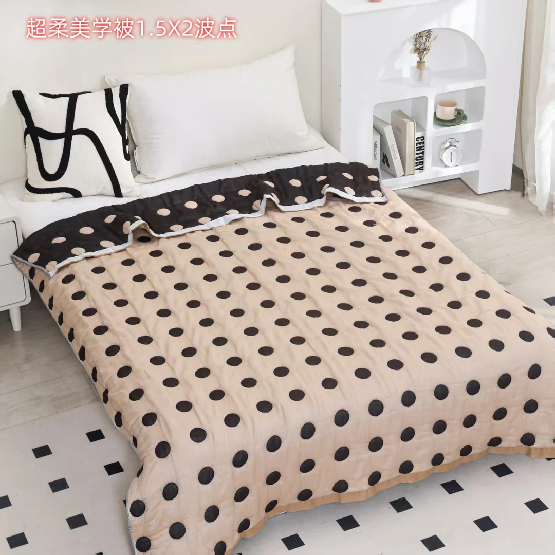 【波点】150*200cm全棉纱布超柔美学被