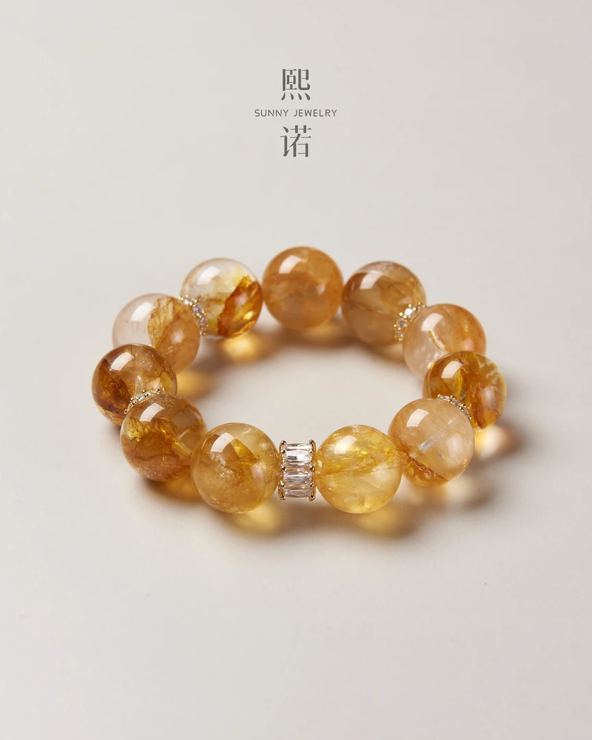 懒猫nono│Saynono 流金岁月芬达胶花天然水晶手链(多样性发其一)