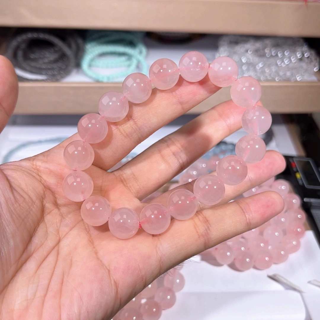 水晶手链未镶嵌西柚粉水晶019