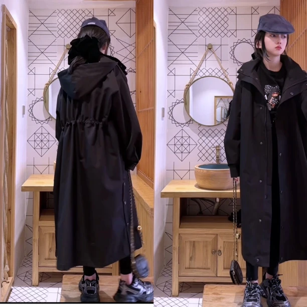 加绒可卸内胆两件套2023新款时尚百搭亲子装风衣外套