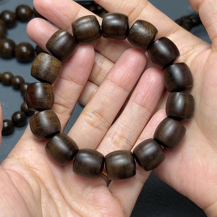 沉香手串幸*白棋玉化