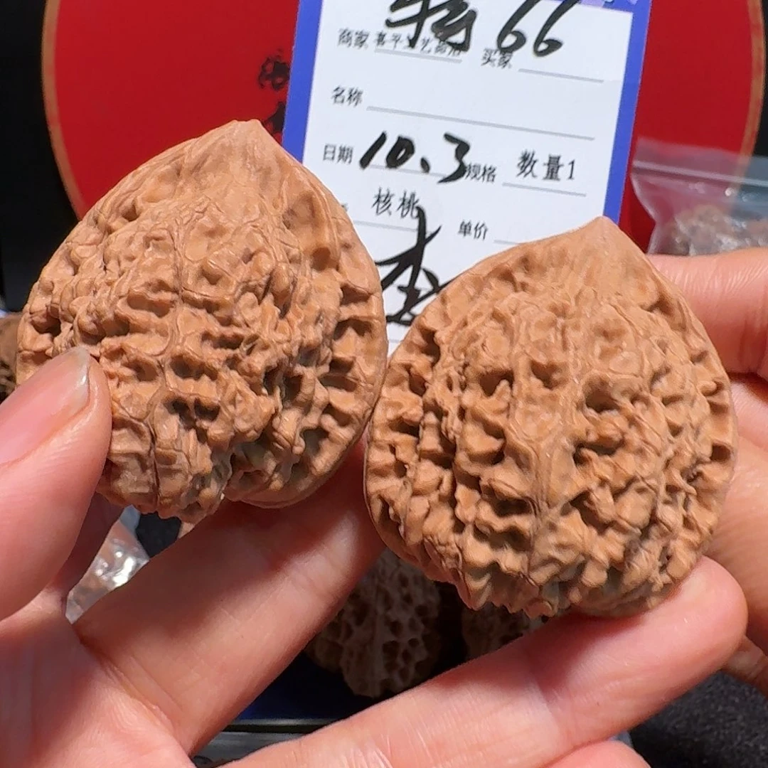 藕***池把件文玩核桃官帽43