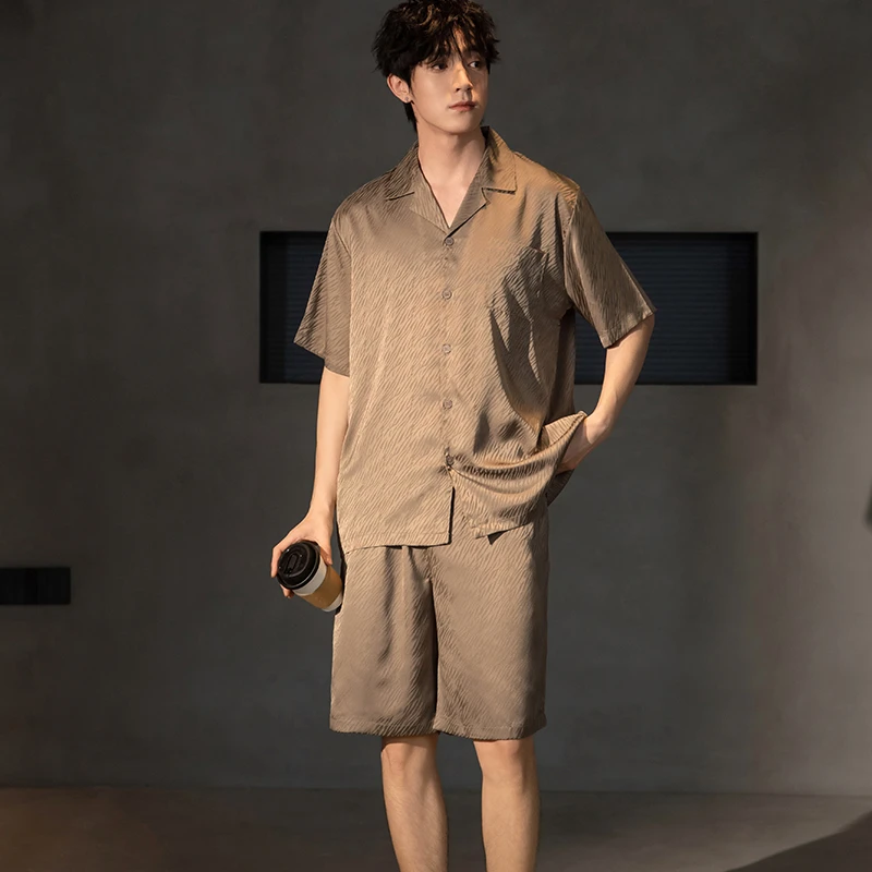 冰丝睡衣男士2025新款夏季夏款薄款加肥加大码夏天短袖套装家居服