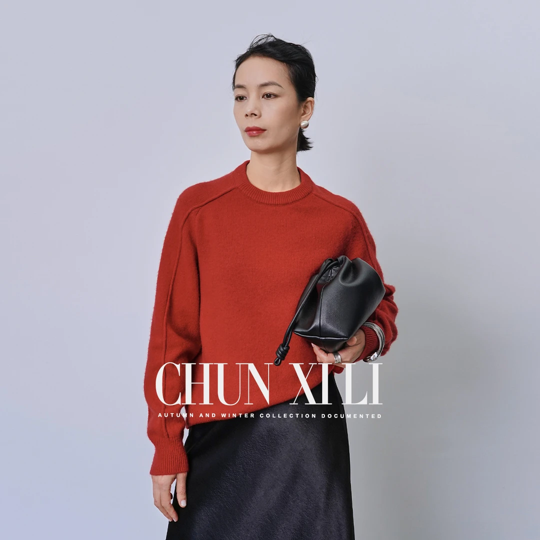 【结构美学】CHUNXILI/春熙里 圆领简约气质毛衣D00M44145