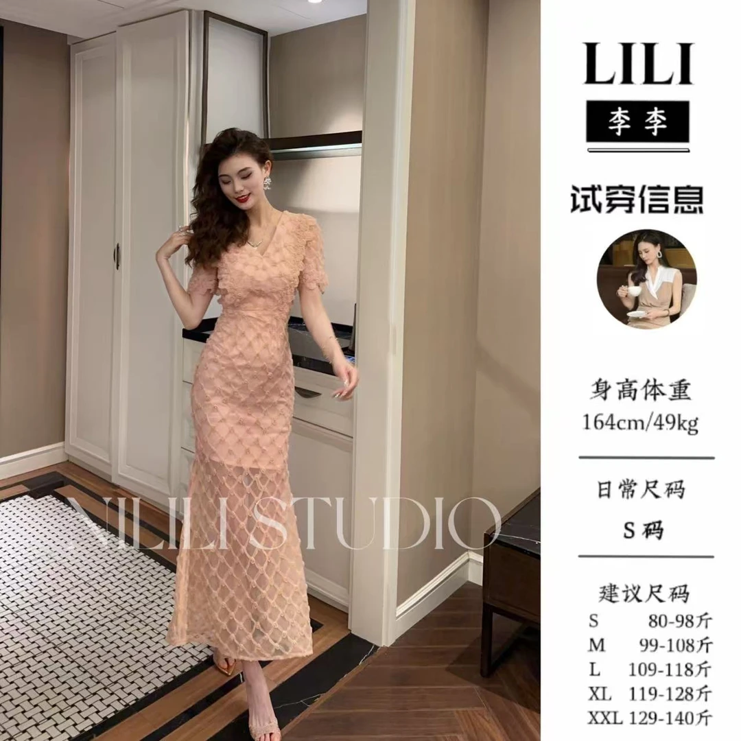 【芙蕾雅怡】李李原创新款收腰法式日常名媛气质连衣裙25098