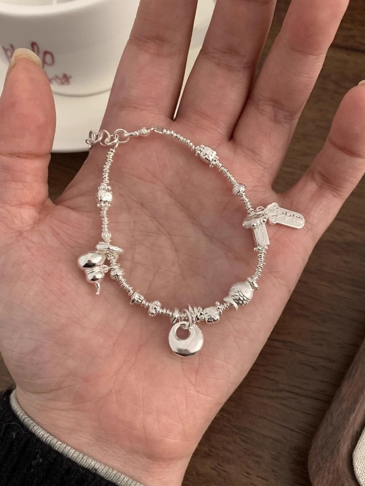 小胖福盘缠手链足银999日韩女小众百搭素款气质简约设计感