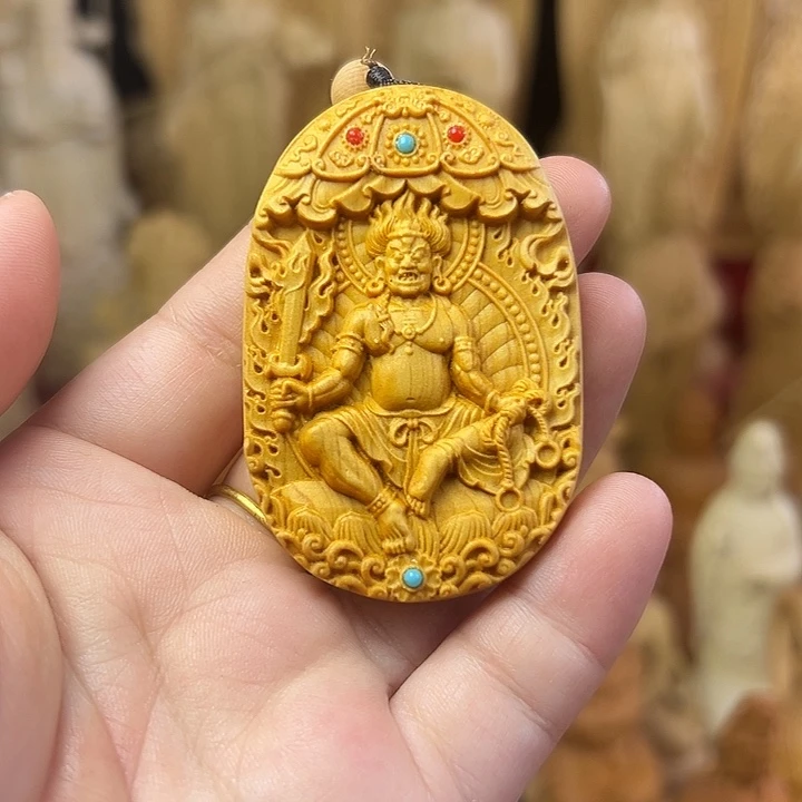 柏木（崖柏）崖柏雕刻不动明王