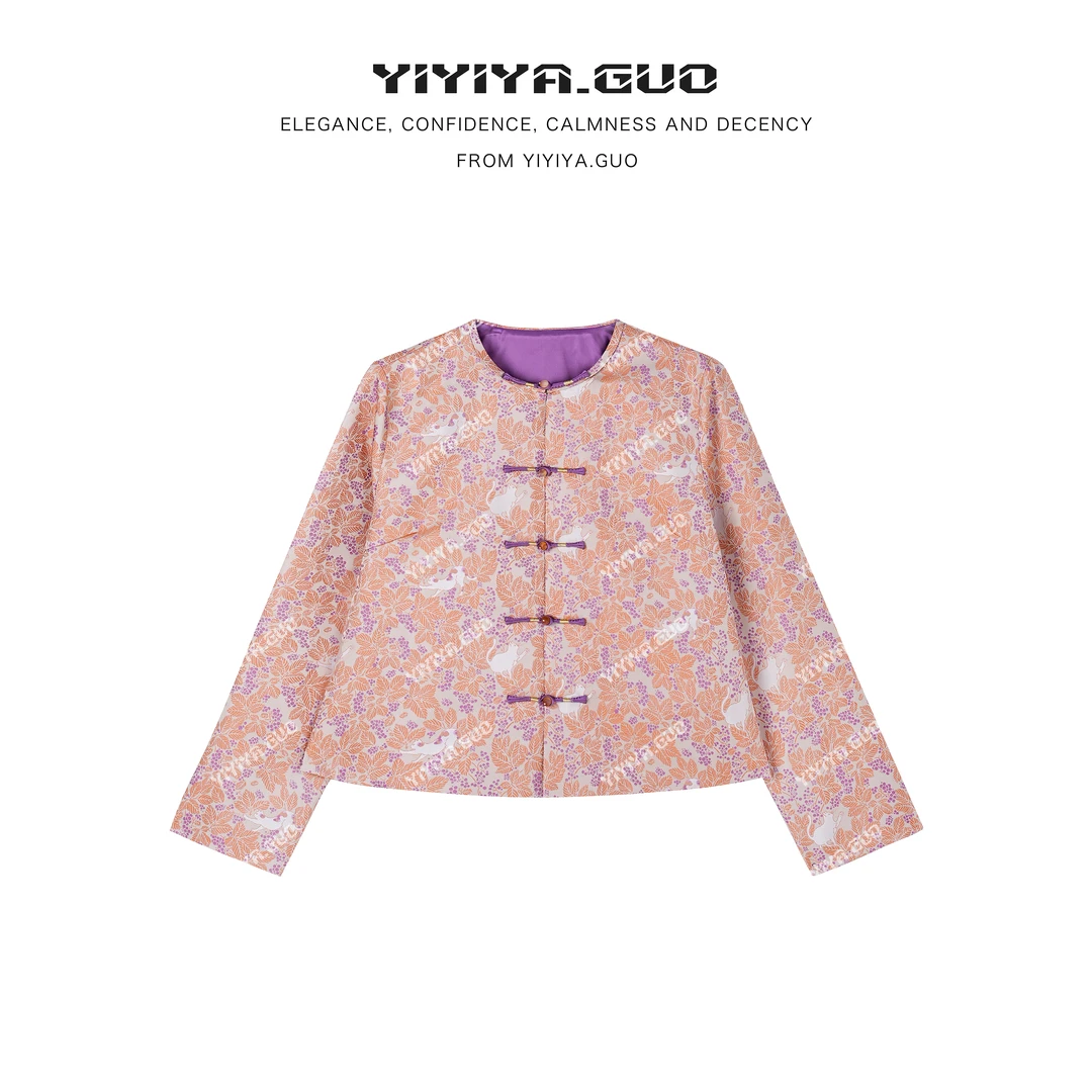 yiyiya.Guo艺艺吖【猫咪日记】新中式中国风盘扣提花外套080254SS52