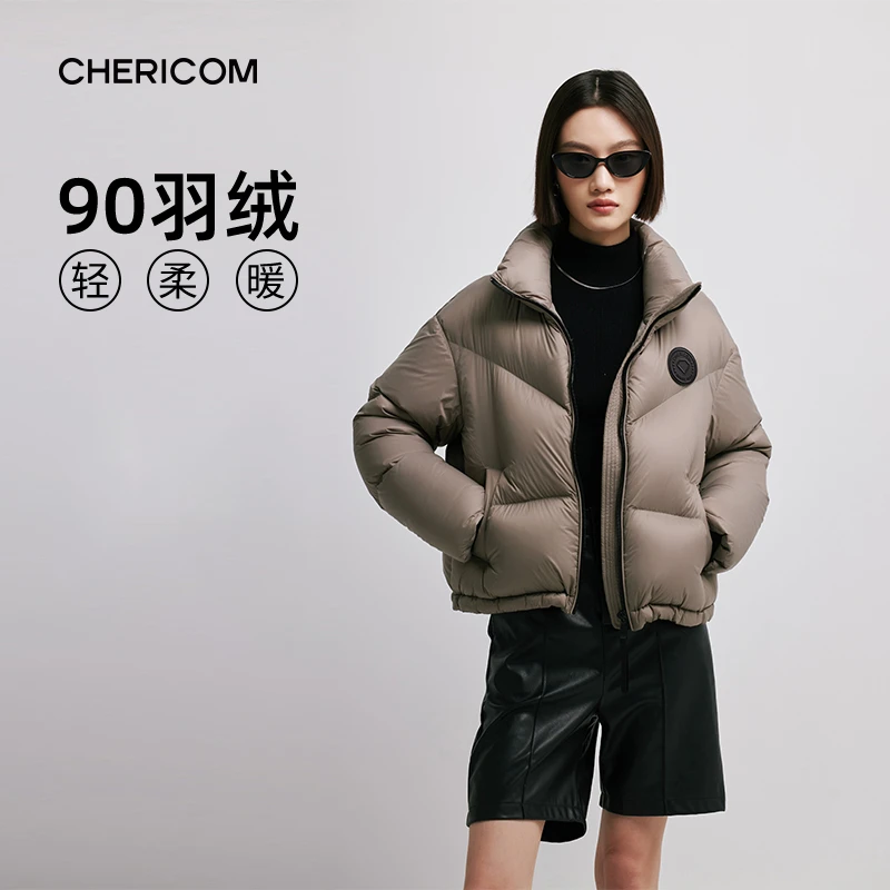 千仞岗冬季女士短款高端加厚休闲时尚泡芙云感羽绒服Y298098Y