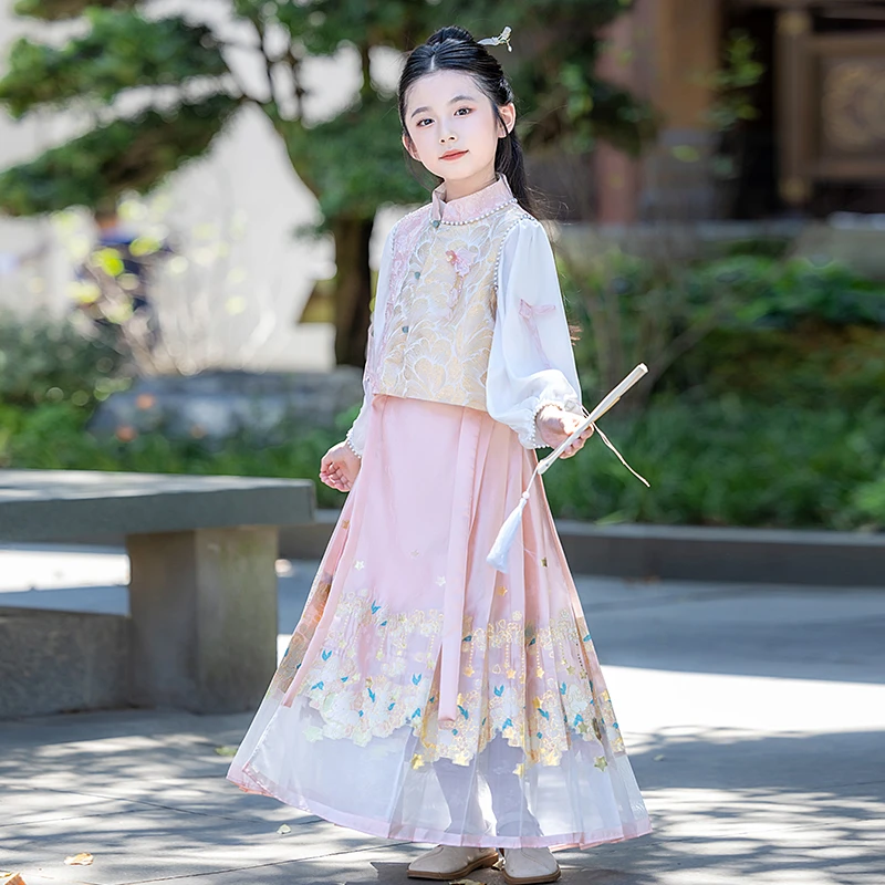 女童汉服服装新款国风小女孩古装儿童唐装襦裙连衣裙春夏求演出服