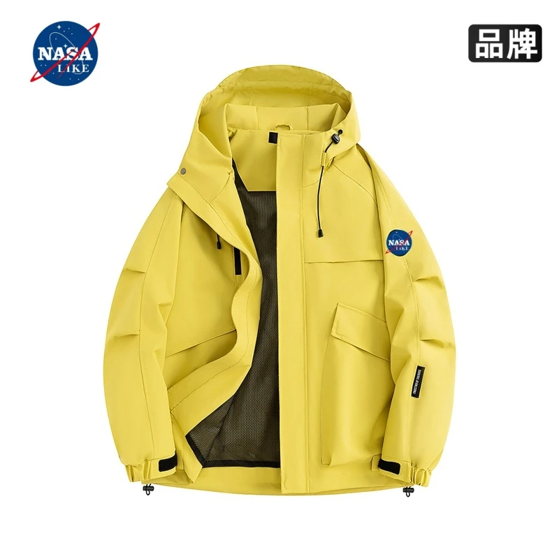 NASA户外运动冲锋衣男女防风防水潮牌情侣夹克春季新款上衣外套