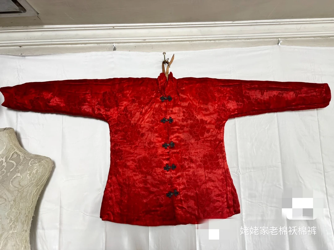 常规款中式棉花袄真丝提花牡丹王