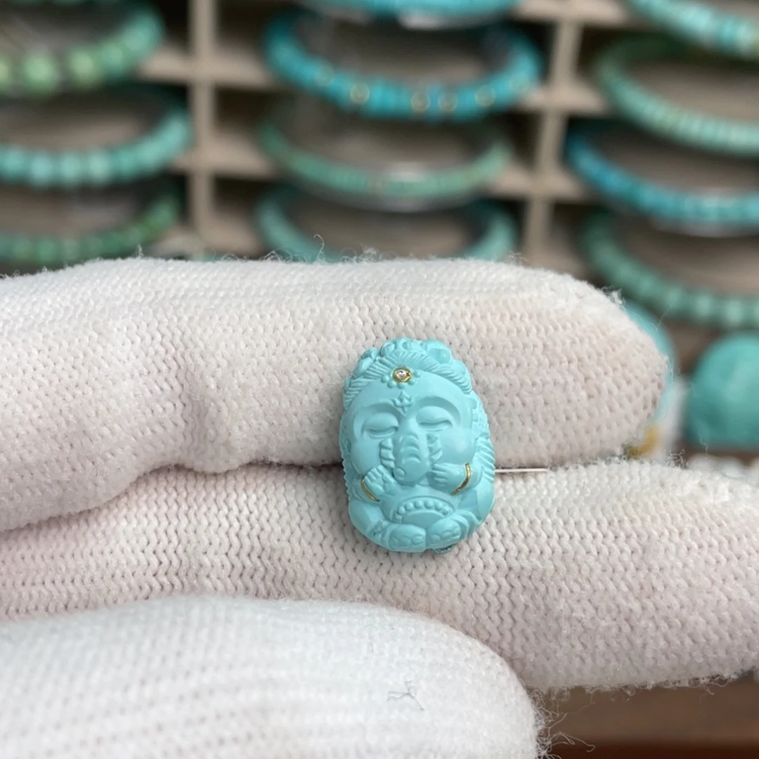 绿松石未镶嵌天使象23