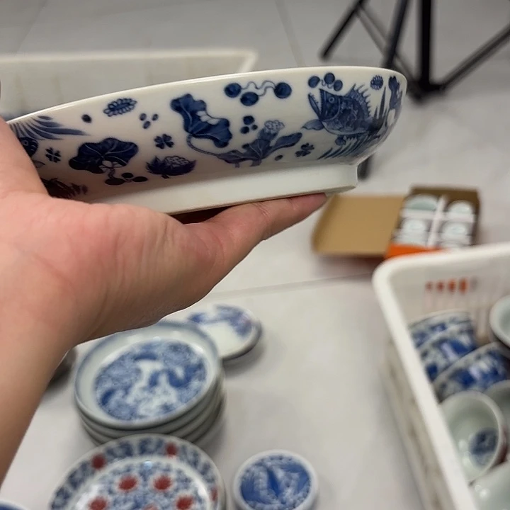 瓷片青花鱼藻大胡乘景德镇