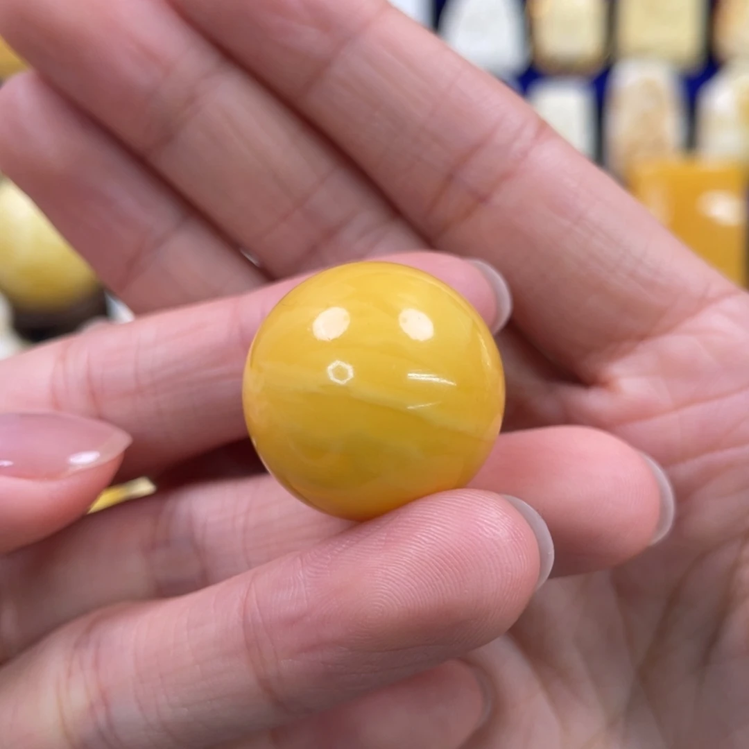 蜜蜡裸石未镶嵌琥珀蜜蜡珠子卡22.6mm