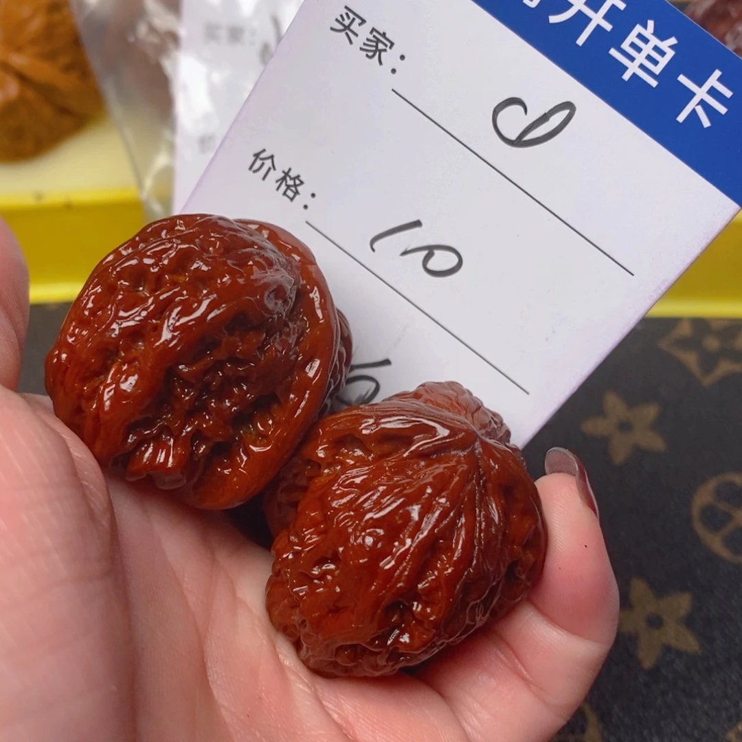 把件文玩核桃白狮