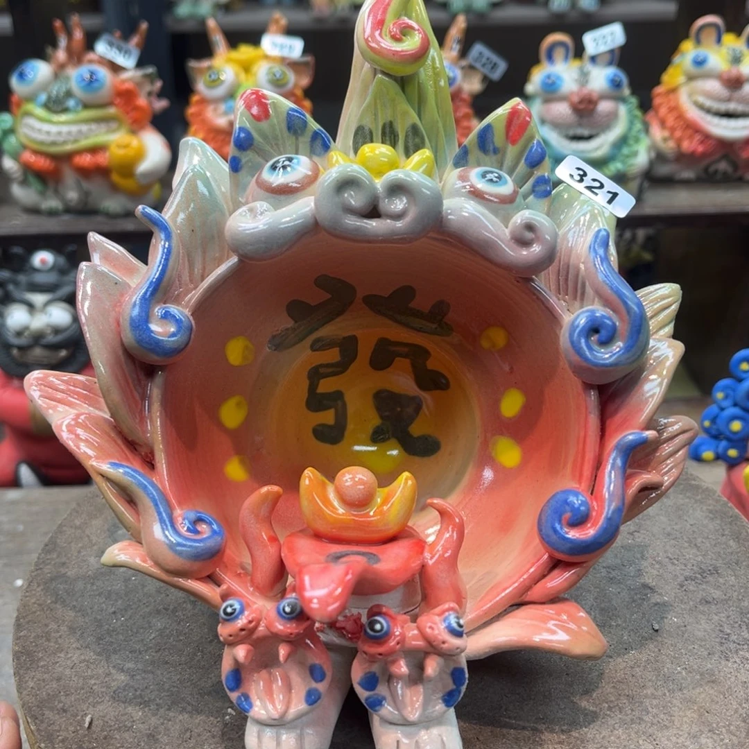 陶瓷纯手工抽象陶瓷摆件321