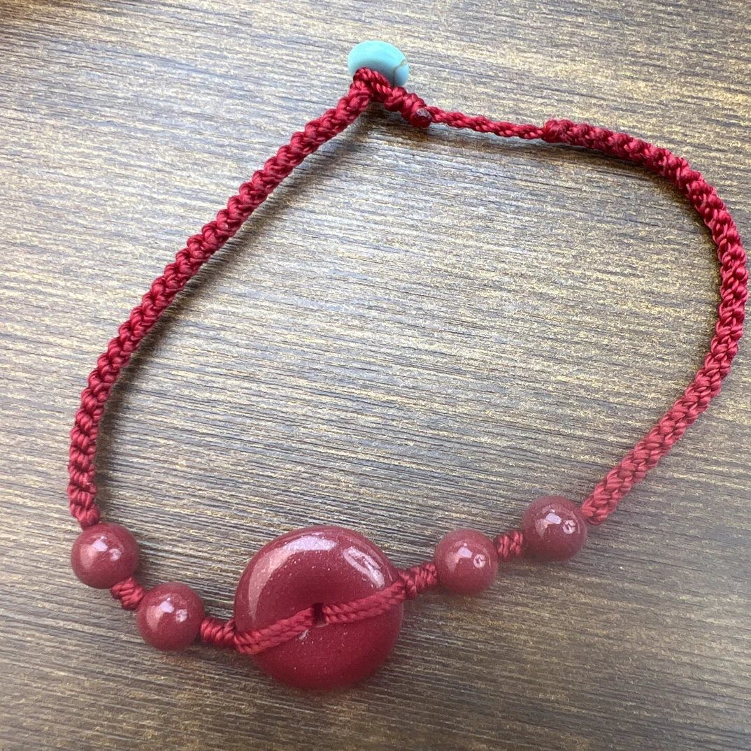 纯手工编织红绳平安扣新年礼物