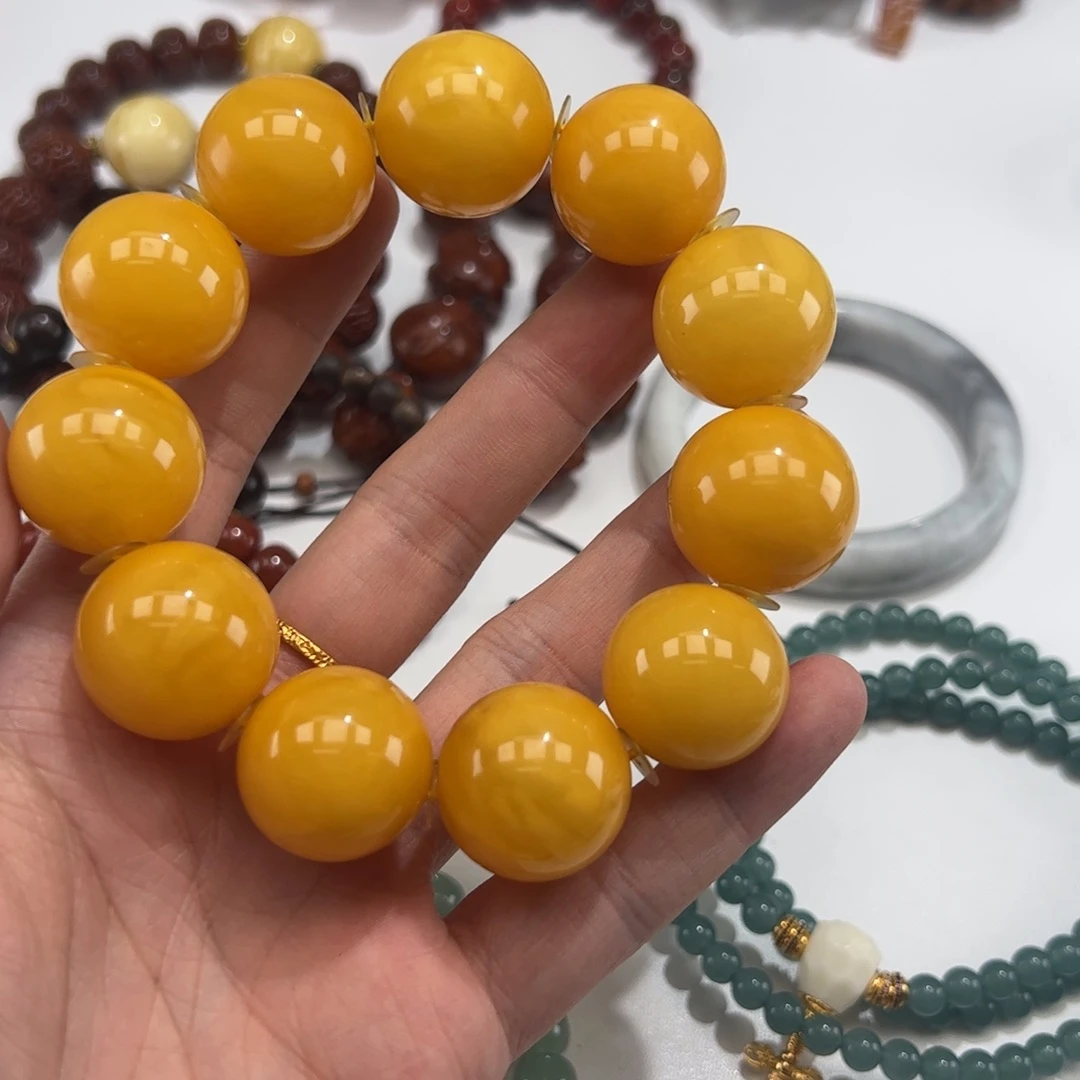 手串蜜蜡未镶嵌蜜蜡单圈健健康康