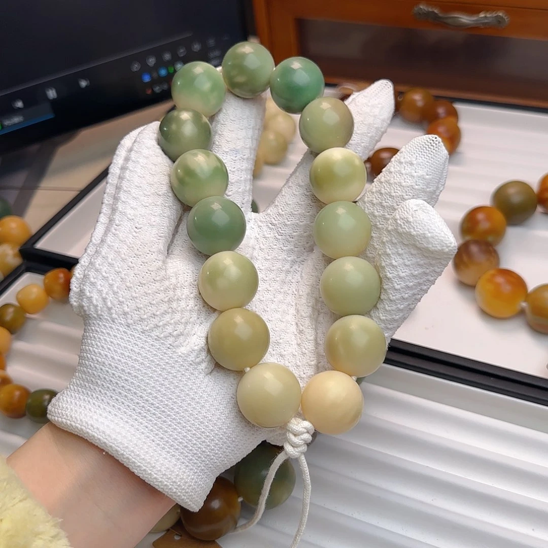 菩提根/象牙果手串安*?卡22干磨圆珠手持默认微瑕