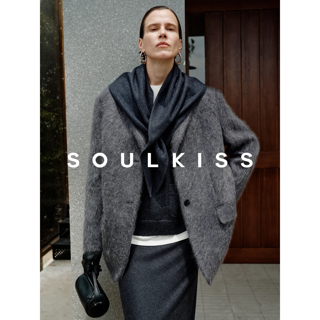 SOULKISS售完无补 藏地软黄金髙暖御寒牦牛绒拉绒老钱西装外套
