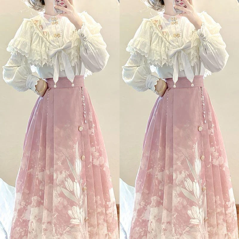 【郁金香汉服春夏上衣】国风改良汉元素新中式马面裙夏季洋气衣服女