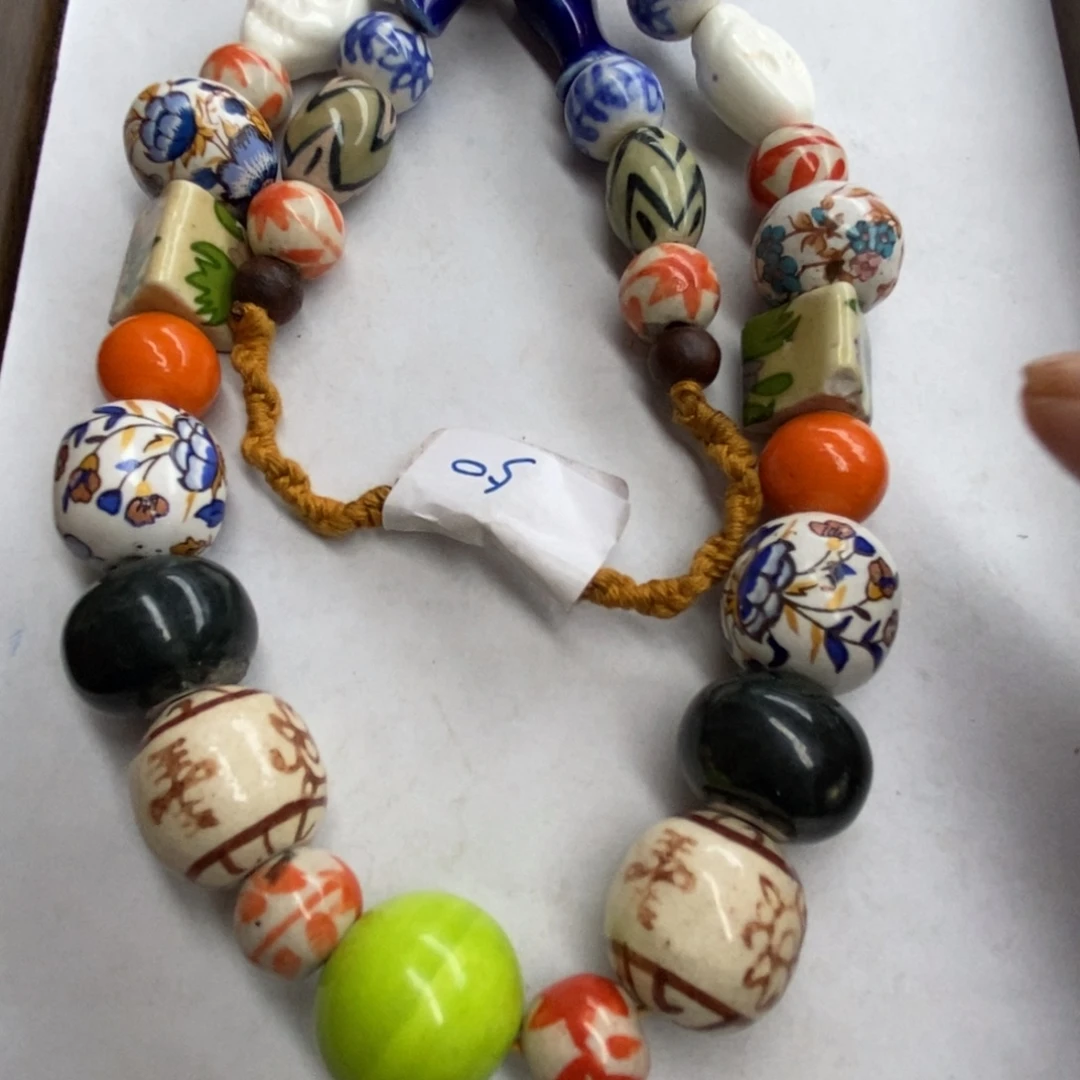 颈饰琉璃尼泊尔陶瓷多宝 微瑕。018