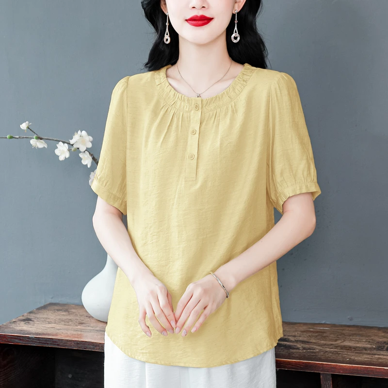 2025夏季新款百褶领气质通勤百搭时尚简约大气显瘦百搭休闲衬衫女