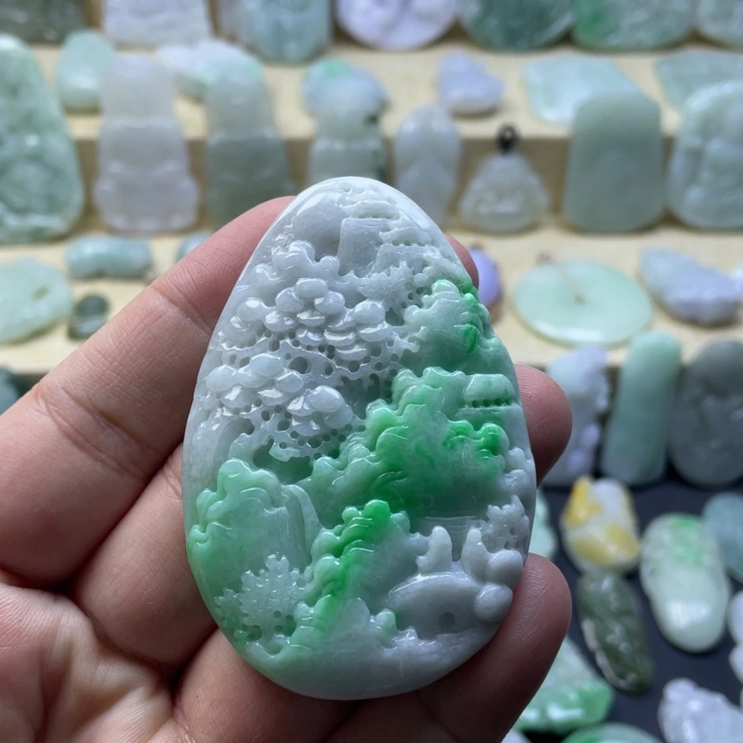 翡翠未镶嵌颈饰纯天然翡翠