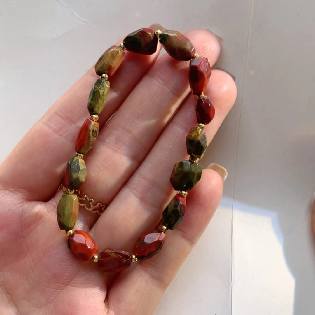 【闪购商品】南红玛瑙手串18K金镶嵌南红手串