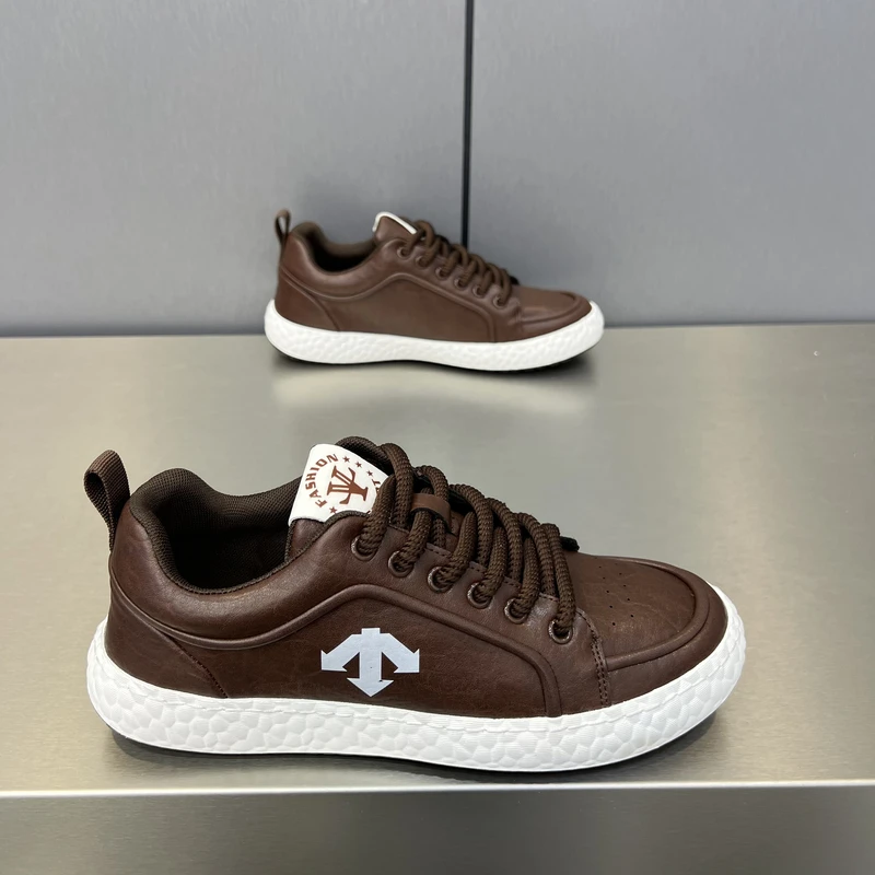 DL505-3秋季新款男鞋皮面低帮板鞋舒适百搭男士休闲鞋