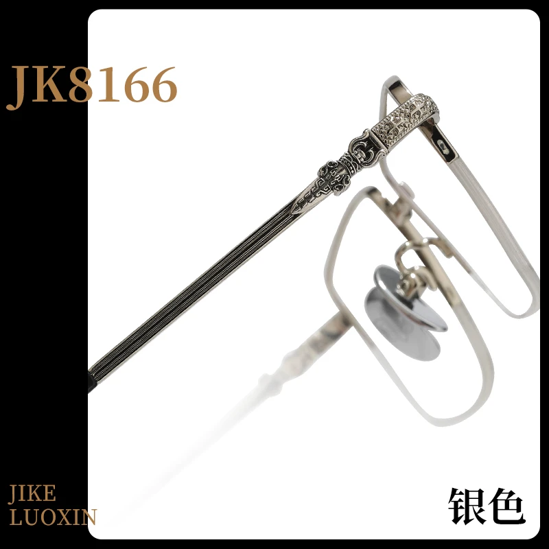 极克.罗心超轻纯钛半框眼镜框男款休闲商务方形可配近视镜片镜架