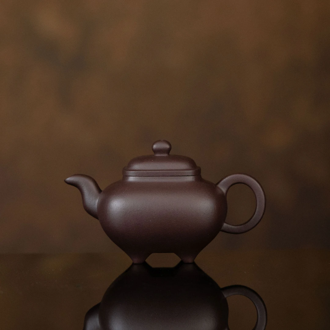 【利贞l四方传炉】原矿紫泥200cc手工制宜兴茶壶茶具DYTF
